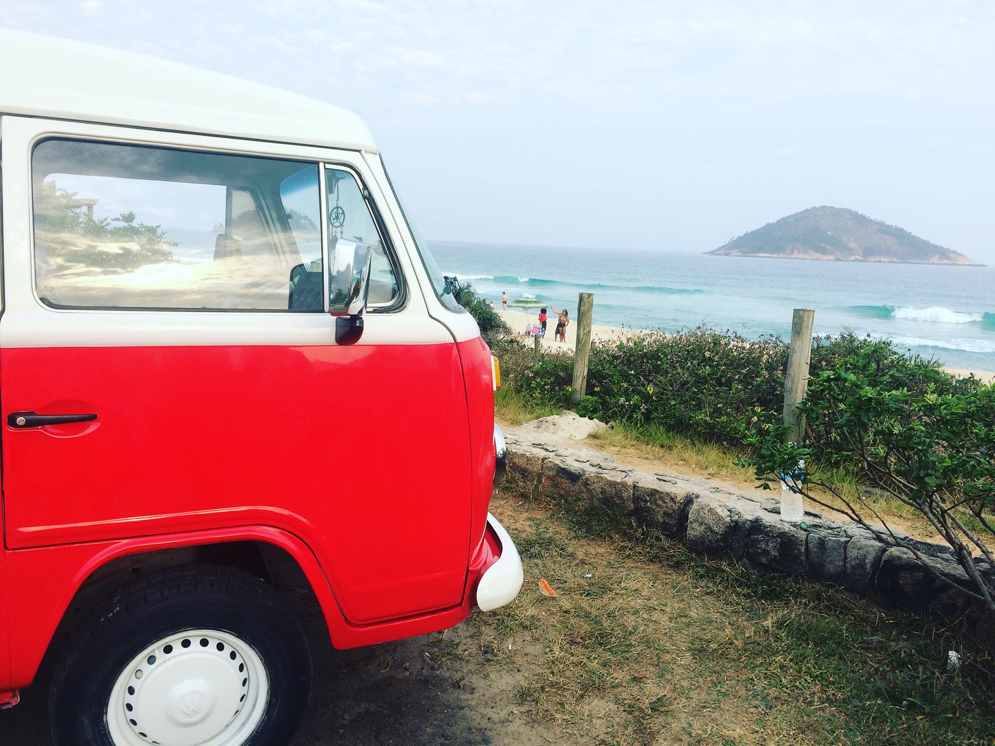 Pictured at Grumari beach, a destination popular with surfers from all around the world, the Volkswagen Kombi has long had a strong association with surfing culture, due to its easy and roomy storage options, perfect for large surfboards, Rio de Janeiro, Brazil